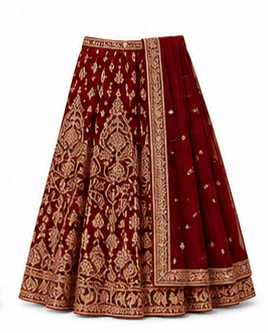 Lehengas specialist care — Women's lehenga skirt and jacket after dry clean and press