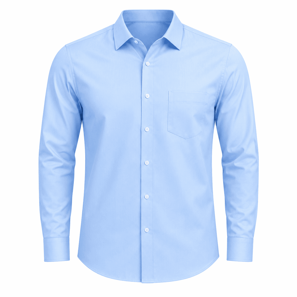 Pressed men's dress shirts on hangers after wash and iron