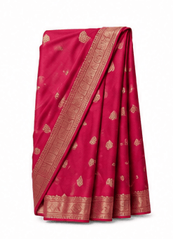 Women's embroidered saree after gentle dry cleaning and press